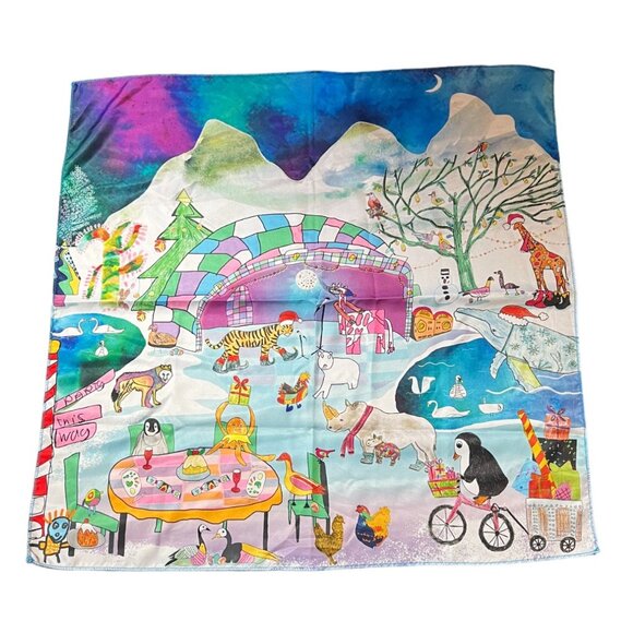 LUSH Limited Edition "Party Animals" 100% Recycled Polyester Knot Wrap, 27x27 - Picture 7 of 7